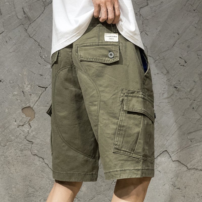 Herr Cargo Shorts Lösa Casual Khaki Trend