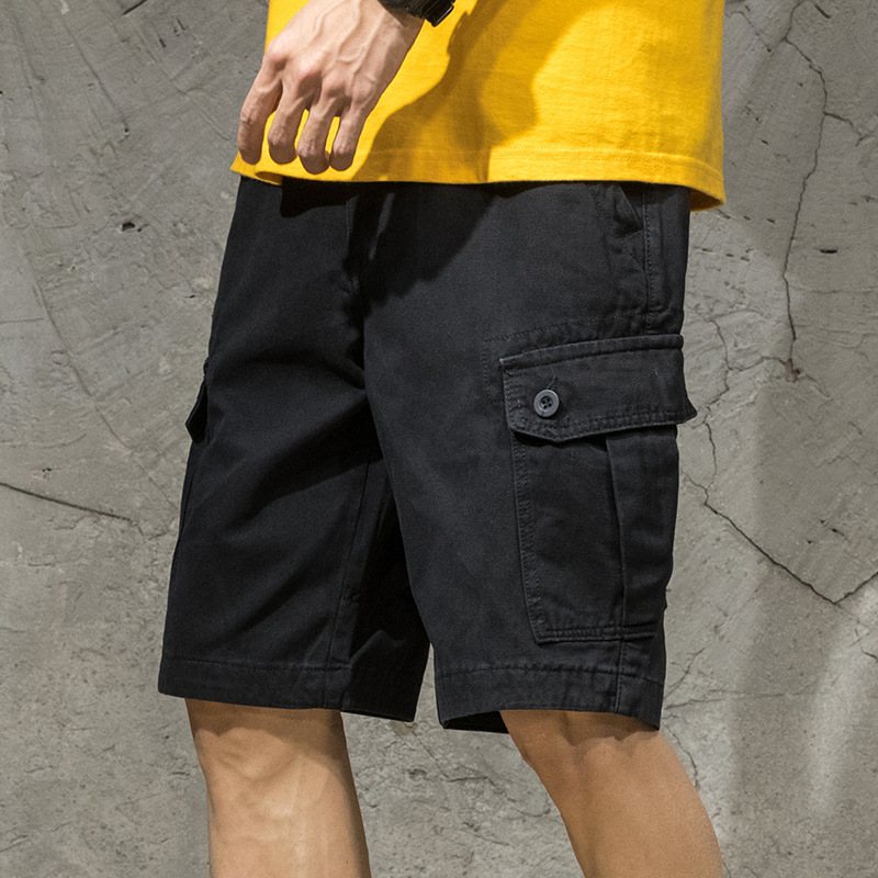 Herr Cargo Shorts Lösa Casual Khaki Trend