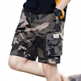 Herr Cargo Shorts Sommar Fem Poäng Lösa Casual Kamouflage Strandshorts