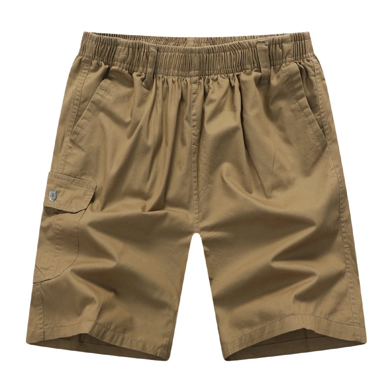 Herr Cargo Shorts Sommar Lös Bomull Fem Poäng