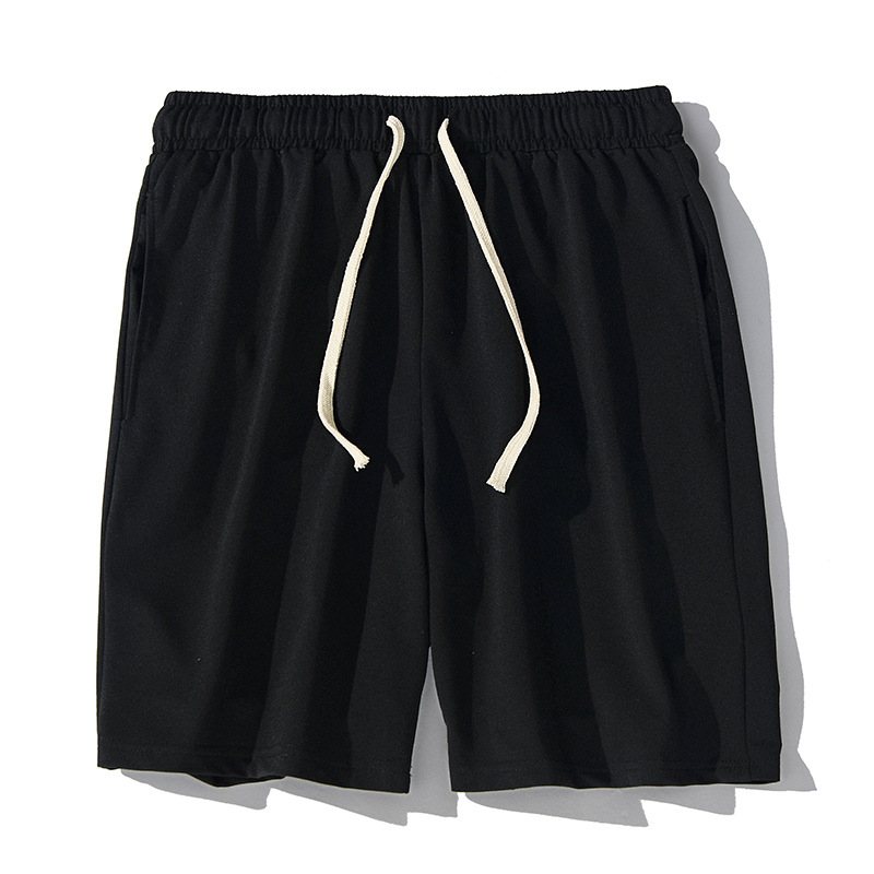 Herrshorts Raka Casual Sport 2024 Sommar Ny Lös Enfärgad Resår Fem Poäng