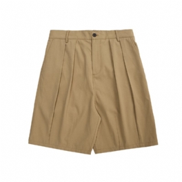 Män Khaki Grön Sommar Twill Tyg Lykta Cargo Enfärgade Shorts