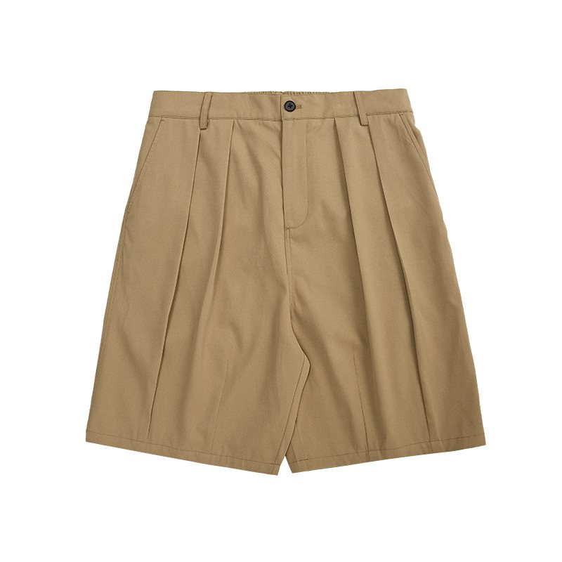 Män Khaki Grön Sommar Twill Tyg Lykta Cargo Enfärgade Shorts