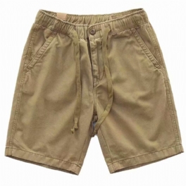 Resår Midja Casual Shorts 2024 Sommar Nya Män Enfärgad Trendig Tether