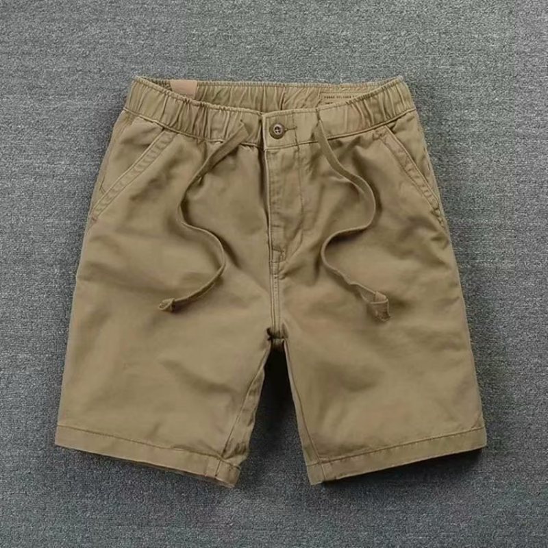 Resår Midja Casual Shorts 2024 Sommar Nya Män Enfärgad Trendig Tether