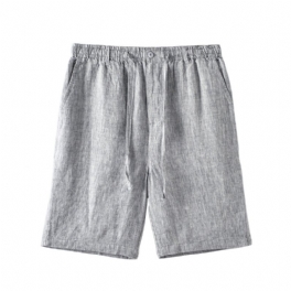 Sommar Linneshorts För Män Lättvikts Andas Mode Beach Five Points