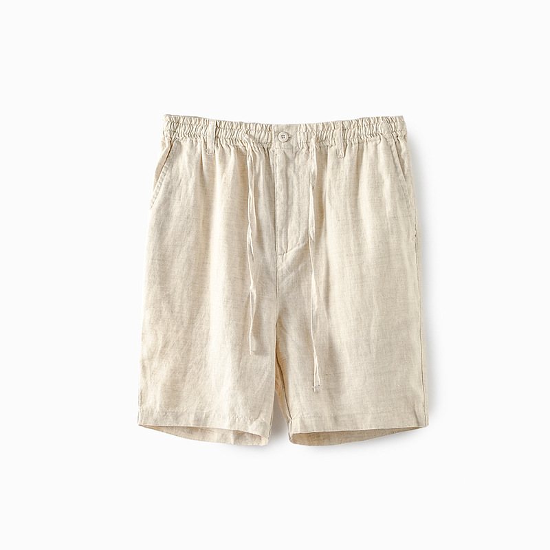 Sommar Linneshorts För Män Lättvikts Andas Mode Beach Five Points