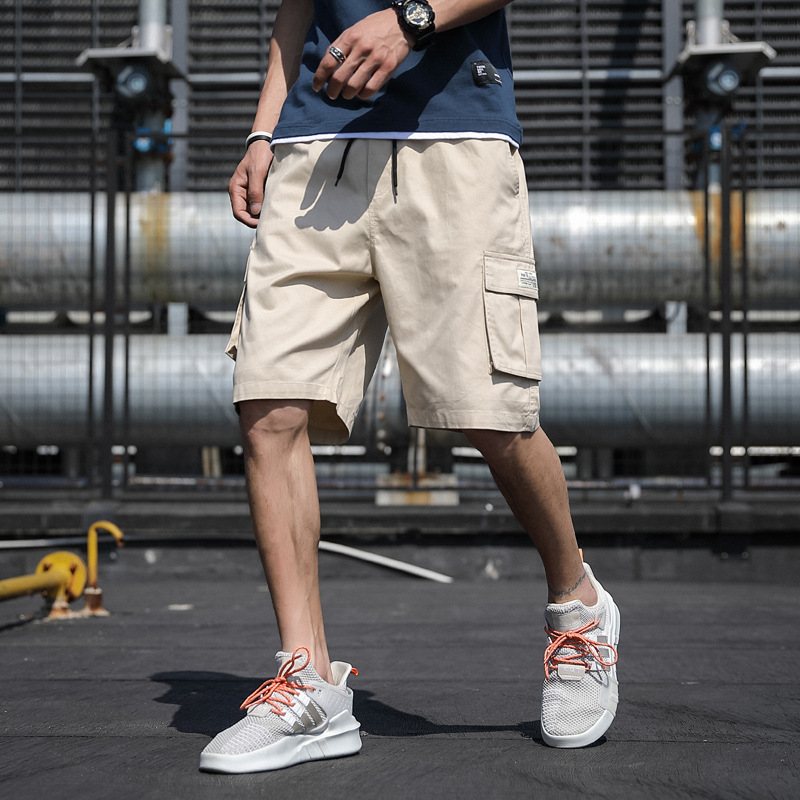 Summer Tooling Shorts Herr Nya Bomull Lös Casual Fem Poäng