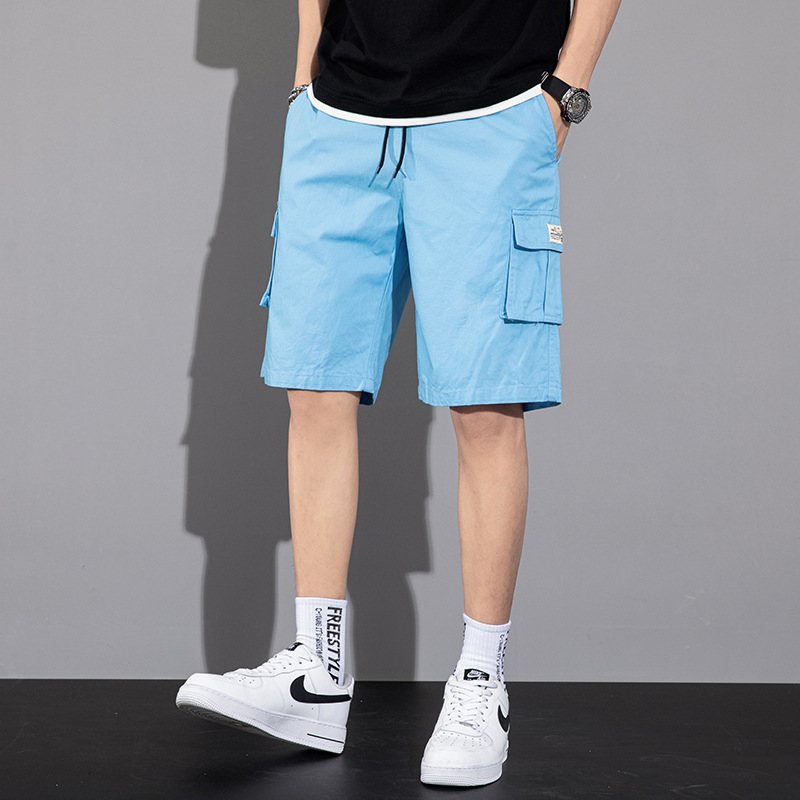 Summer Tooling Shorts Herr Nya Bomull Lös Casual Fem Poäng