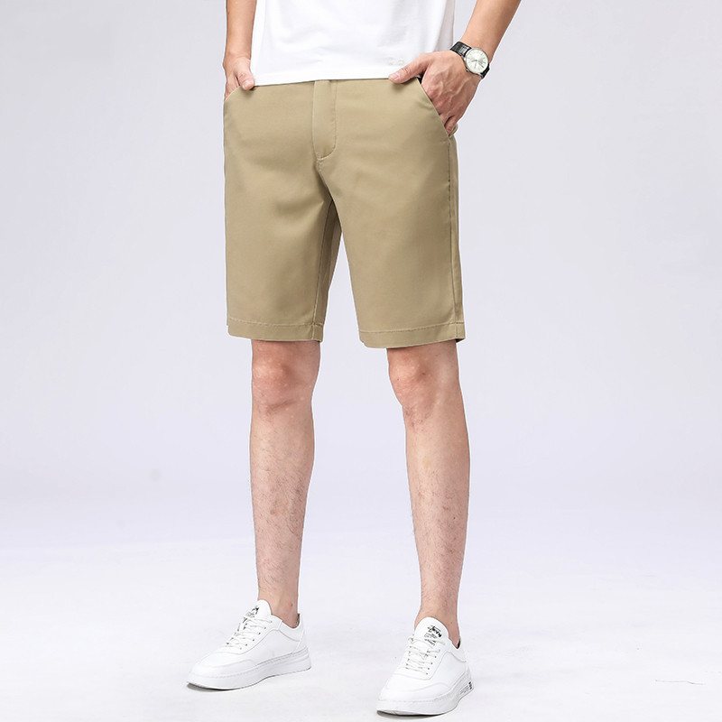 Tunna Shorts Herr Raka Lösa Casual Trendiga Khaki Fem Poäng