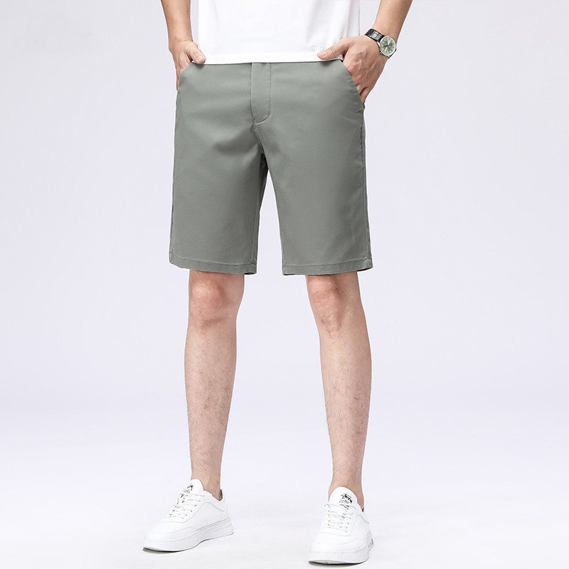 Tunna Shorts Herr Raka Lösa Casual Trendiga Khaki Fem Poäng