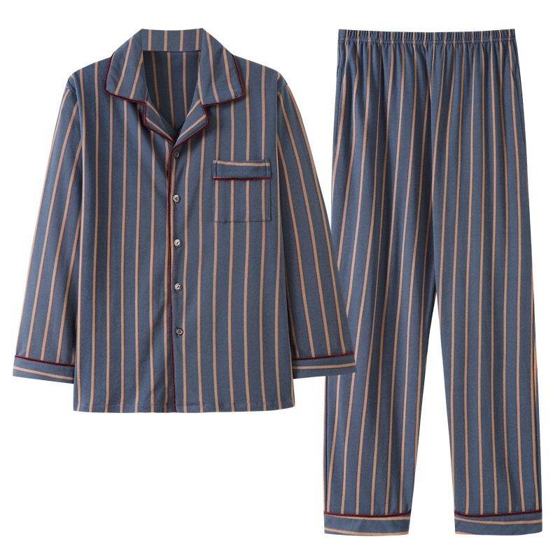 Cardigan Lapel Ruta Herr Pyjamas Suits Stripes