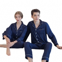 Herrpyjamas Långärmad Kofta Lapel Set Fashion Homewear