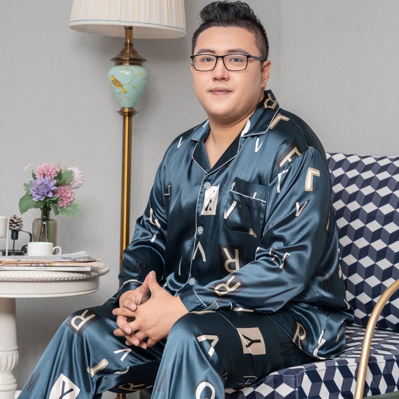 Långärmad Sidenkostymer Underkläder Tunna Loungewear För Män