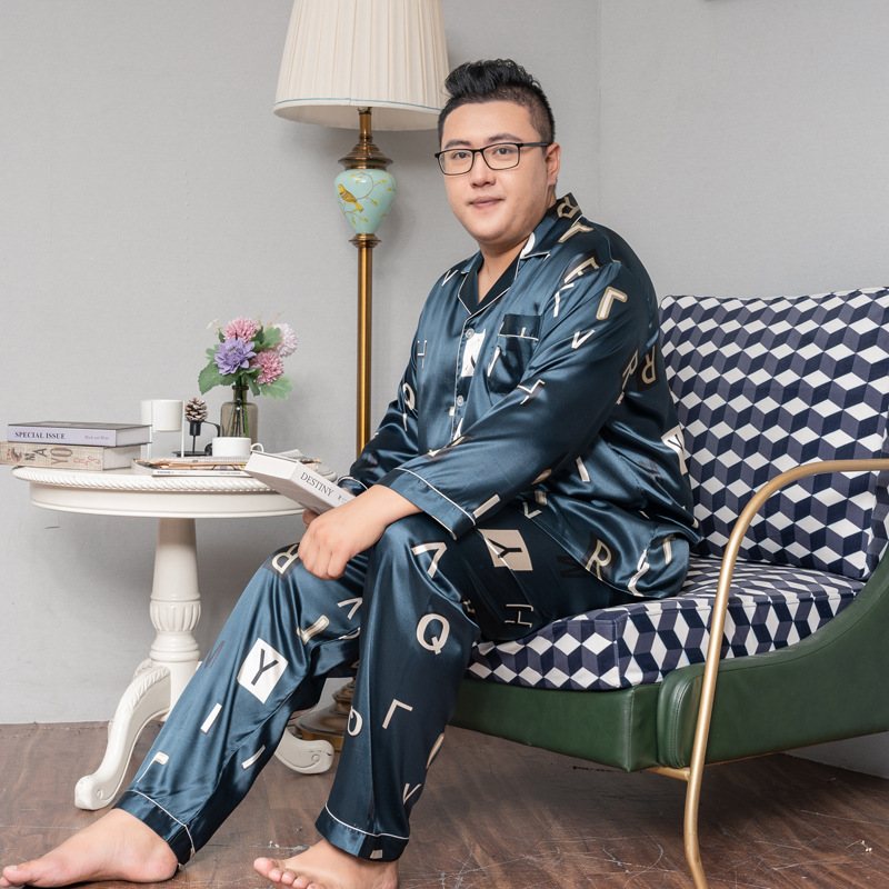 Långärmad Sidenkostymer Underkläder Tunna Loungewear För Män