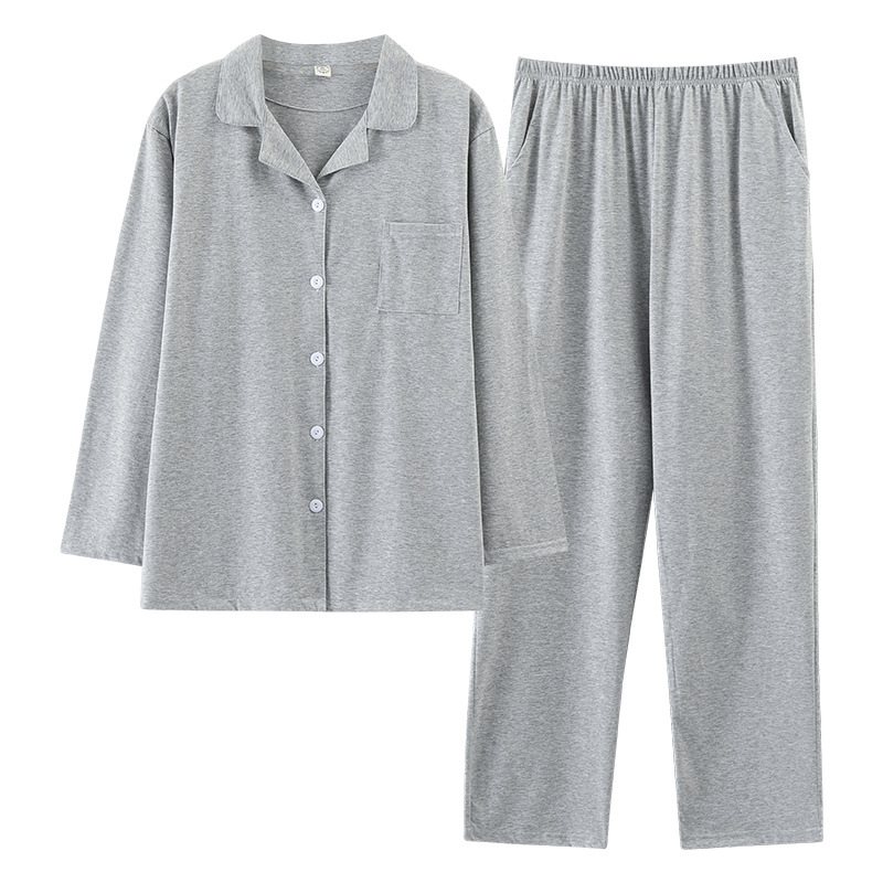 Pyjamas För Män Med Långa Ärmar Lösa Casual Hemkläder Set