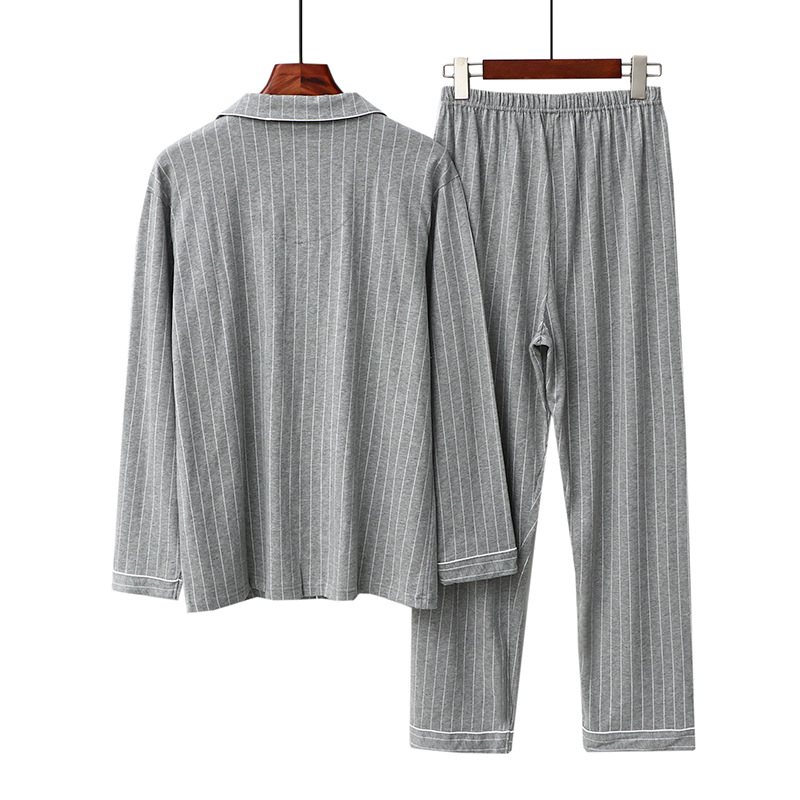 Pyjamas Långärmad För Män Lapel Cardigan Lös Casual