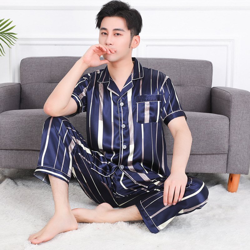 Sidenpyjamas Herrset Loungewear