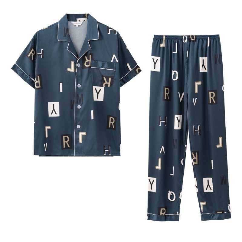 Sidenpyjamas Herrset Loungewear