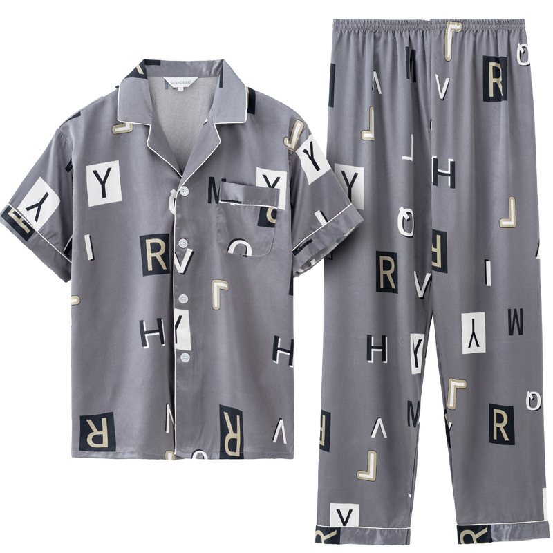 Sidenpyjamas Herrset Loungewear