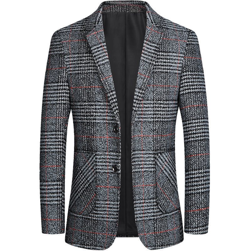 2024 Blazers För Män Casual Spring Tunn Sektion Pläd Trend