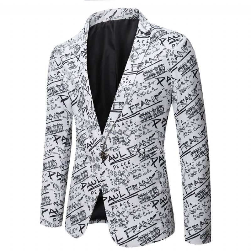 2024 Vårnyhet För Män Casual Printed Jacka Blazer Toppar