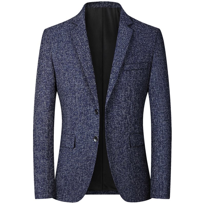 Blazers För Män Casual Spring Tunn Top Enkelknäppt Två Knappar Blå