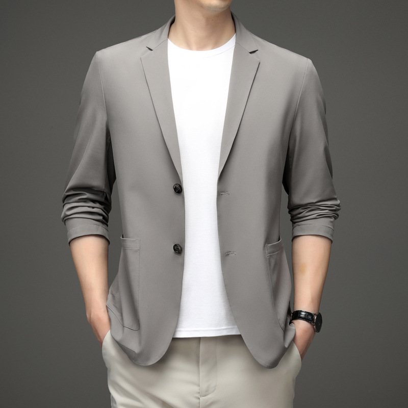 Herr Casual Summer Slim Single Layer Blazers Lättvikts Andas