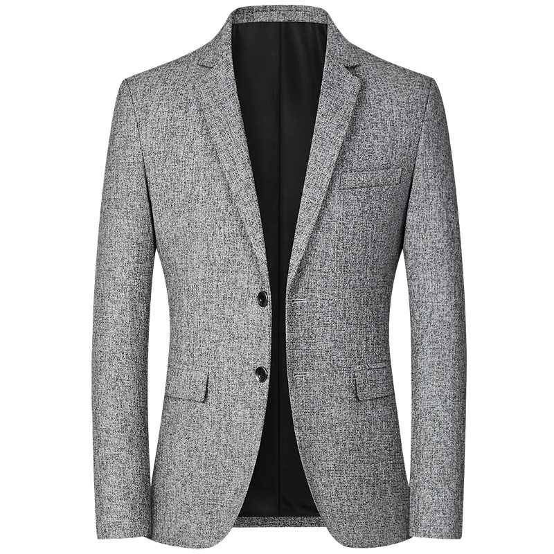 Jacka Herr Casual Spring Tunn Blazers Enkelknäppta Två Knappar