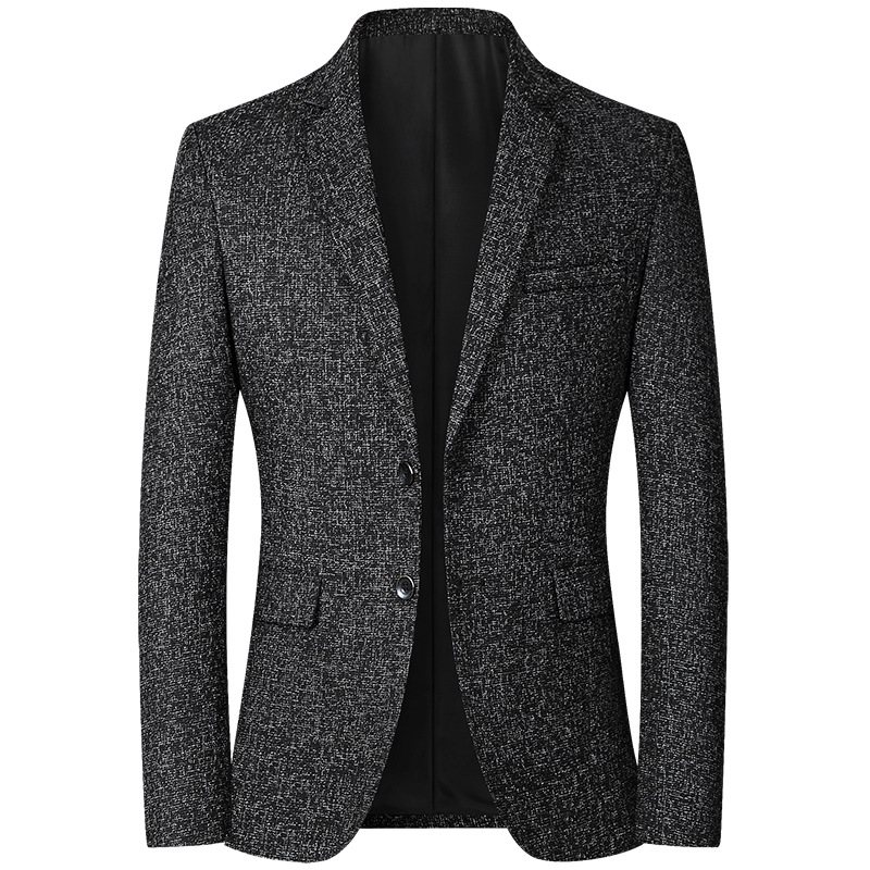 Jacka Herr Casual Spring Tunn Blazers Enkelknäppta Två Knappar