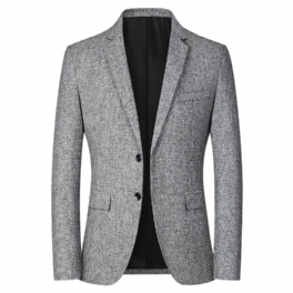 Män Rutig Casual Blazers Två Knappar Patch Fickor Slim Fit