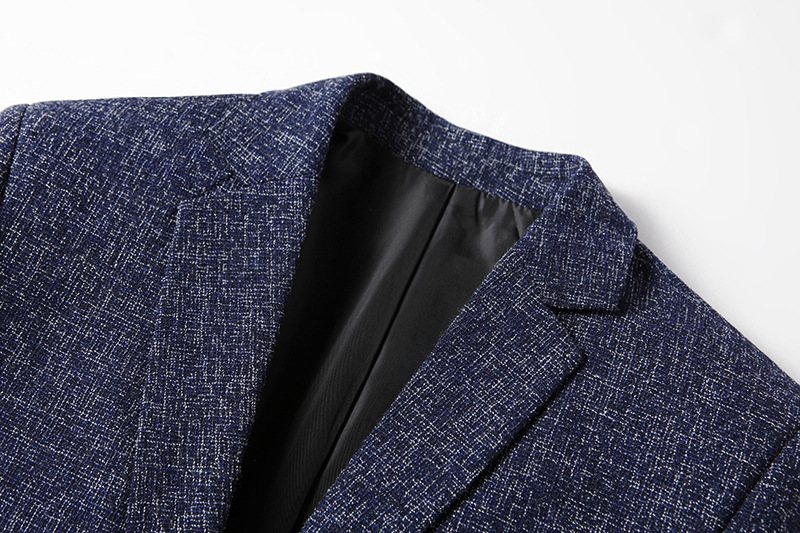 Män Rutig Casual Blazers Två Knappar Patch Fickor Slim Fit