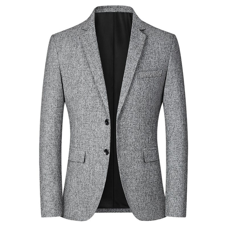 Män Rutig Casual Blazers Två Knappar Patch Fickor Slim Fit