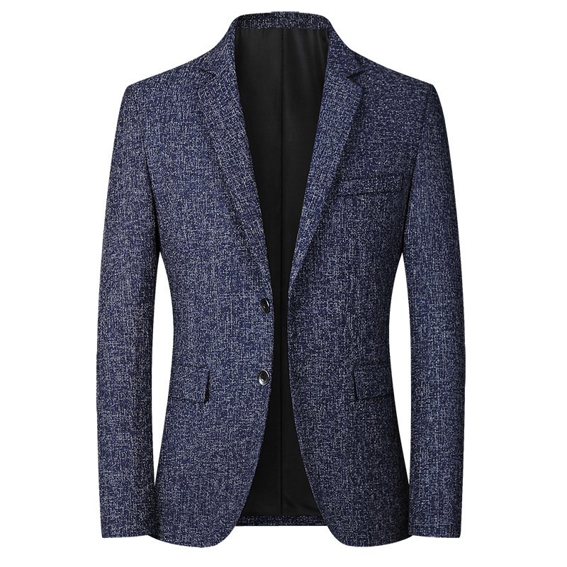 Män Rutig Casual Blazers Två Knappar Patch Fickor Slim Fit