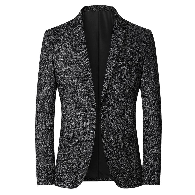 Män Rutig Casual Blazers Två Knappar Patch Fickor Slim Fit