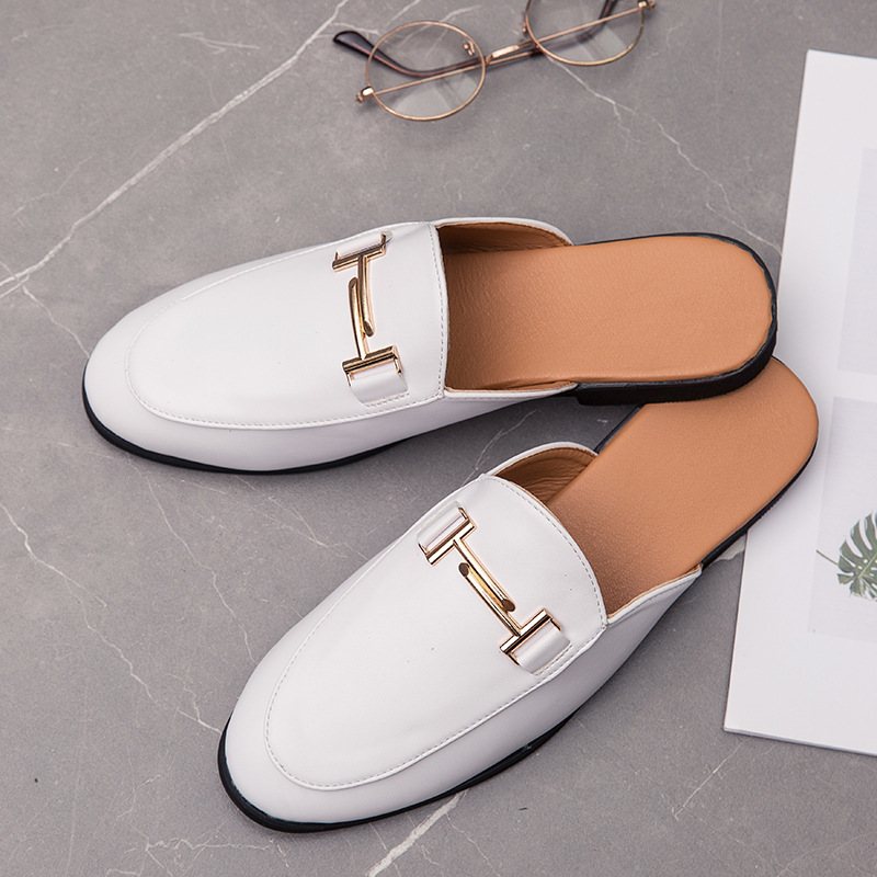 Baotou Tofflor Herr Sommar Slip-on Casual Ärtskinn Sandaler