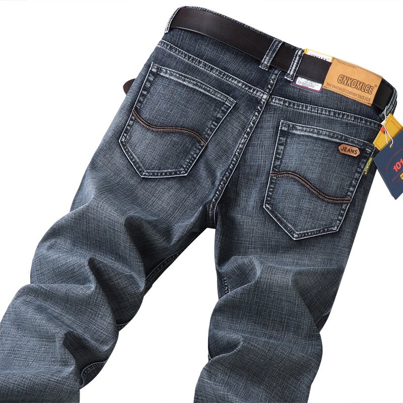 2024 Jeans För Män Rak Slim Fit Stretch Casual