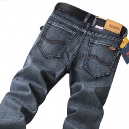 2024 Jeans För Män Rak Slim Fit Stretch Casual