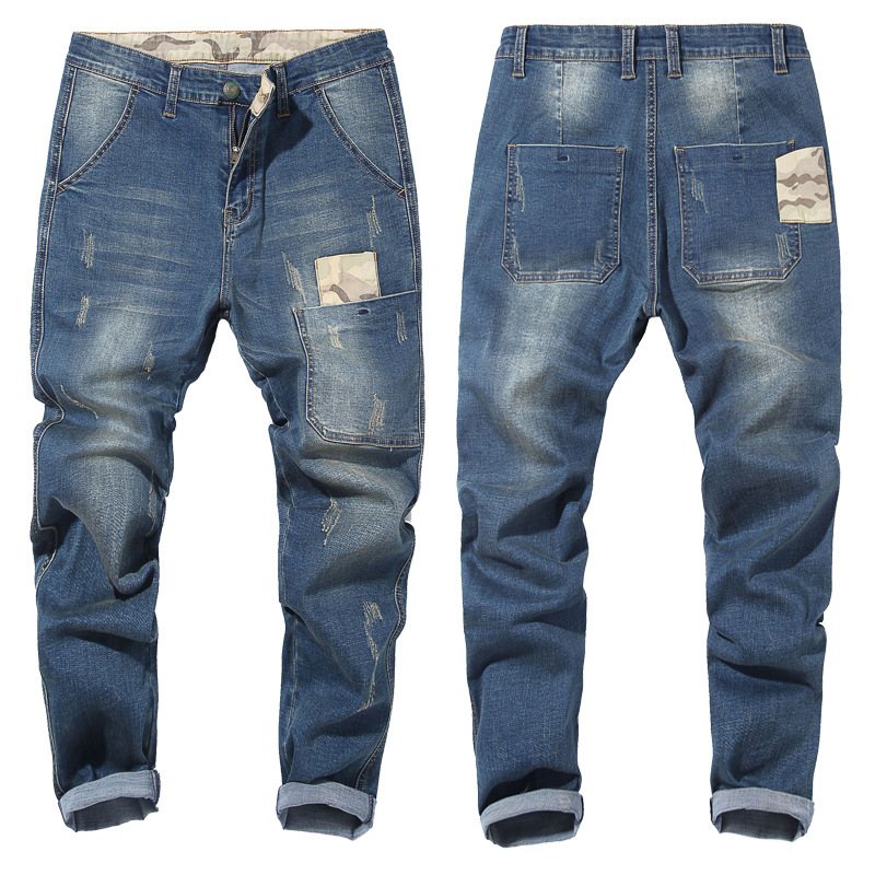 Herr Jeans Lösa Byxor Svart Hög Midja