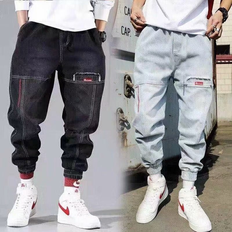 Jeans Herr Casual Lös Fot Bred Ben