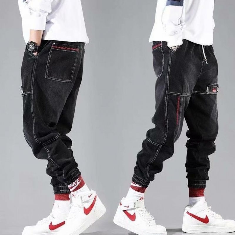 Jeans Herr Casual Lös Fot Bred Ben