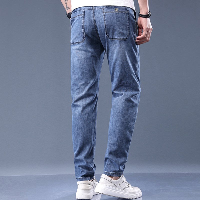 Jeans Herr Lösa Rak Casual Mid Rise Byxor