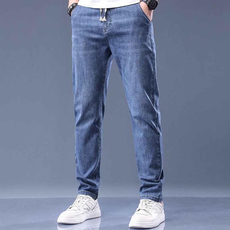 Jeans Herr Lösa Rak Casual Mid Rise Byxor