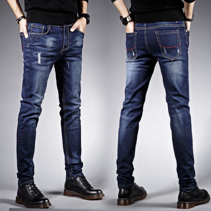 Jeans Herr Slim Fit Casual Vinterbyxor