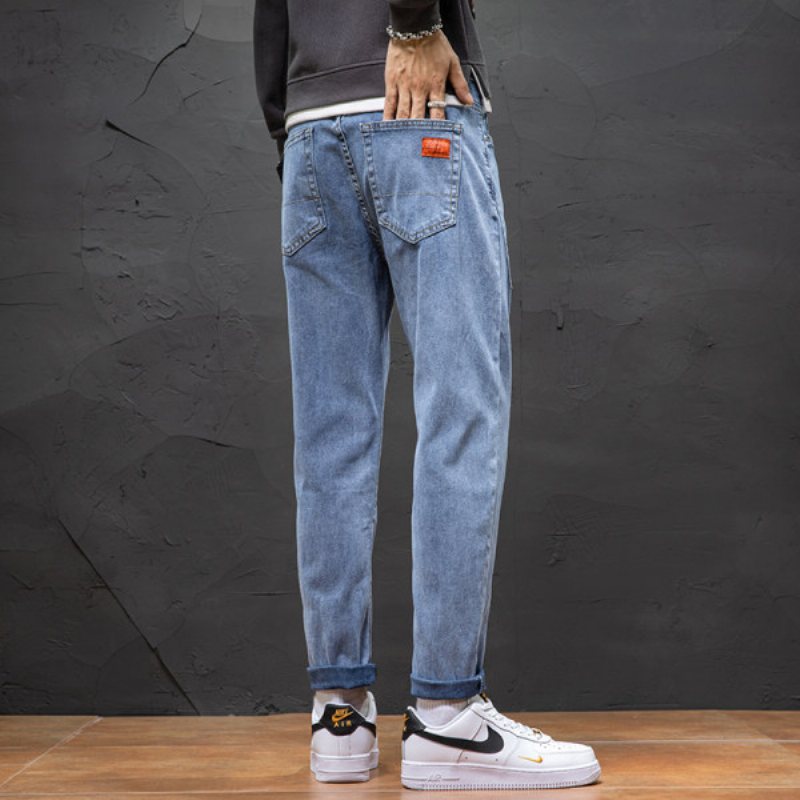 Jeans Raka Lösa Vardagsbyxor Slim Fit Trend