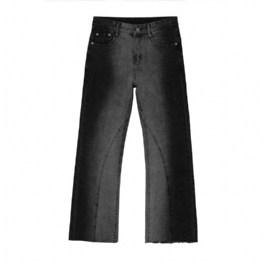 Kontrasterande Gradient Utsvängda Jeans För Män