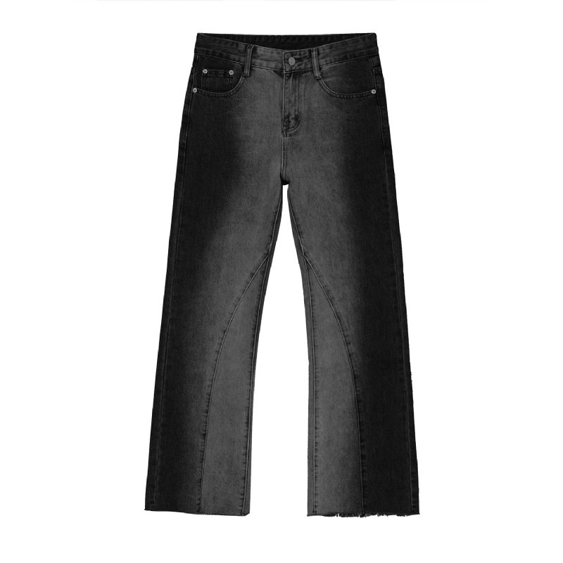 Kontrasterande Gradient Utsvängda Jeans För Män