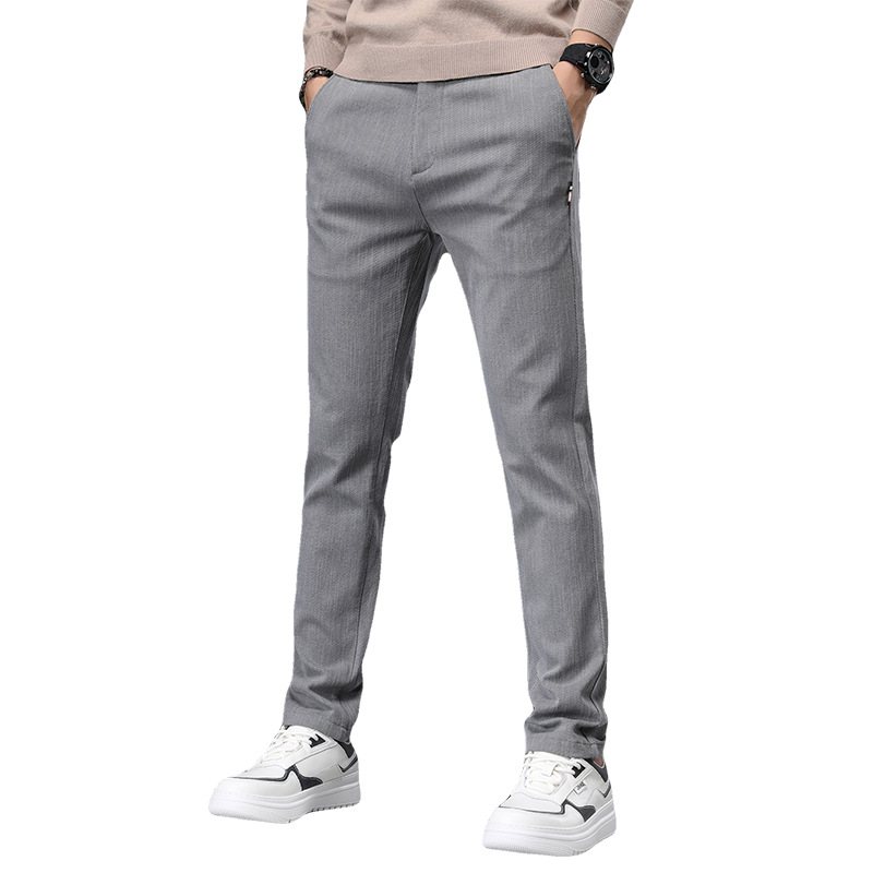 Män Stilig Casual Slim Byxor Skinny Mid Midja