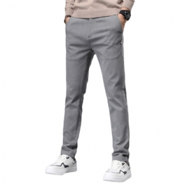 Män Stilig Casual Slim Byxor Skinny Mid Midja