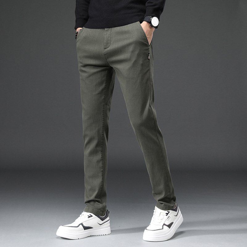 Män Stilig Casual Slim Byxor Skinny Mid Midja